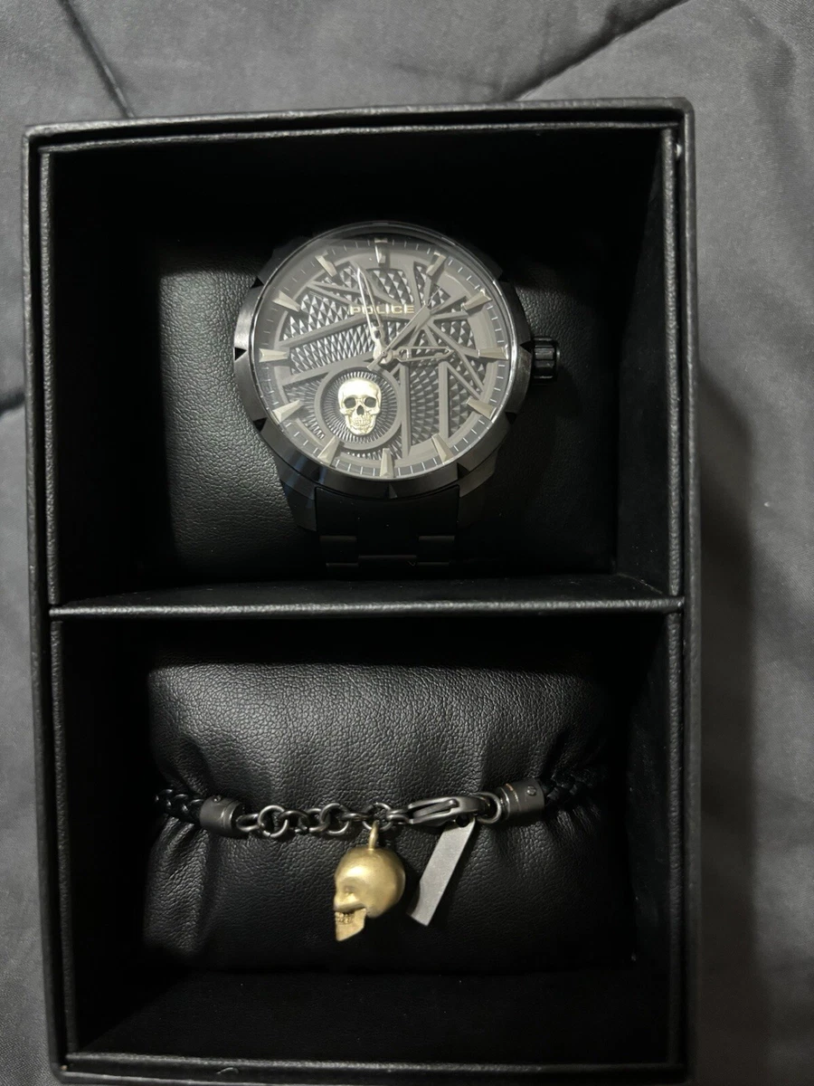 Police Orologio Analogico Unisex P15305JS03MM | Quarzo Con Funzione Giorno-Data | Forma Tonneau