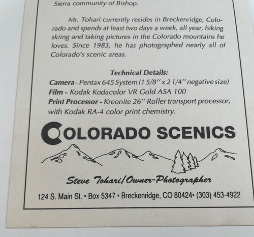 Maroon Bells Photo Aspen Colorado Steve Tohari Photographer Framed - Picture 11 of 12