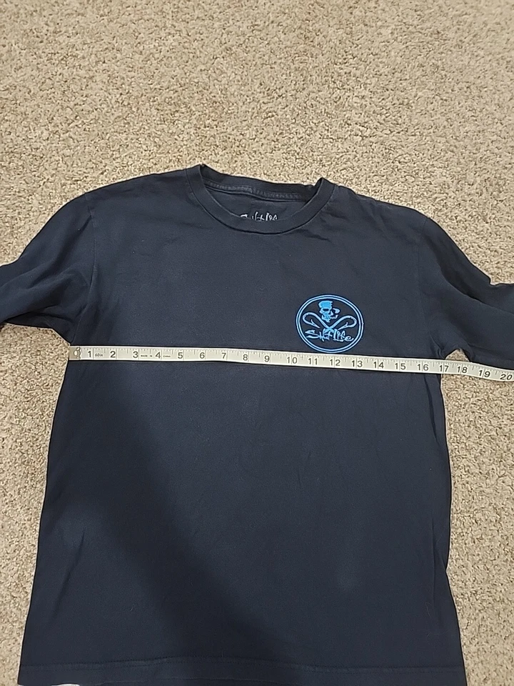 Camiseta gráfica Salt Life Boys pequeña azul marino manga larga Foto 4 de 4