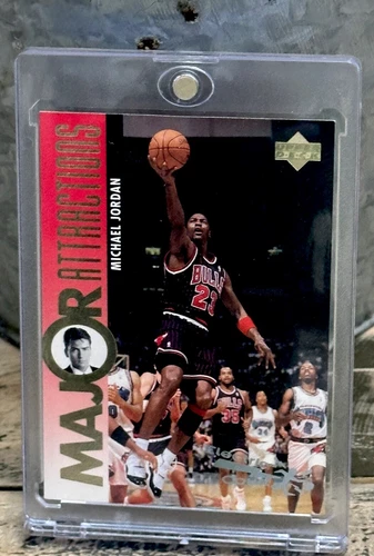 Michael Jordan Card GOLD HOLO FOIL 90'S AUTHENTIC RARE INSERT BULLS JERSEY #23