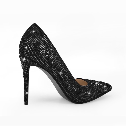 Women Rhinestone Stilettos Pointed Toe High Heels Sexy Pumps Party Wedding Shoes - Picture 7 of 17