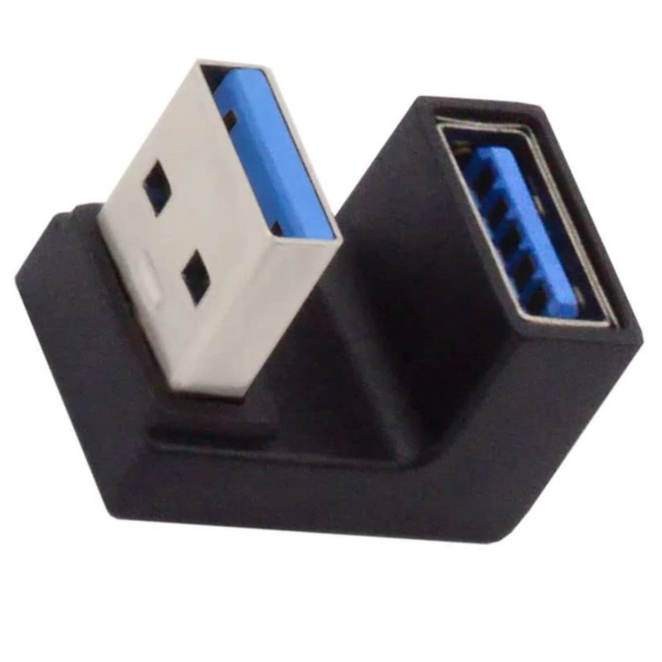 10x Down Angled U Shape USB 3.0 A Male to A Female Extension 10Gbps OTG Adapter - Image 3 of 4
