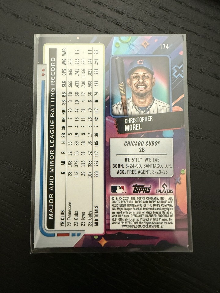 2024 Topps Cosmic Chrome Baseball 174 Christopher Morel, Chicago Cubs