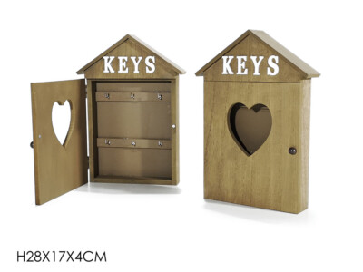 Portachiavi Da Parete In Legno Rustico - 6 Ganci, 28.5x22x7cm, Per Ingresso E Ufficio - Foto 7