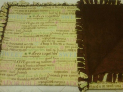 DOUBLE SIDED Fleece homemade Banket cute Love, Beautiful memories,unforgettable