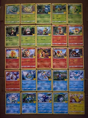 Pokemon 25th Anniversary Mcdonalds - SET of 25 NON-HOLO with 5