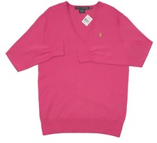 NEW Polo Ralph Lauren Womens Sweater  V Neck Roomy Boyfriend Fit Cotton Blend