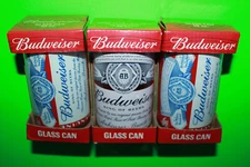 Budweiser Glass Can LOT OF 3 Anheuser-Busch 10 oz. 2017 NEW