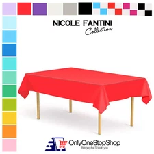 Nicole Fantini Disposable Plastic Tablecloth Rectangle 54" x 108" Set of 8