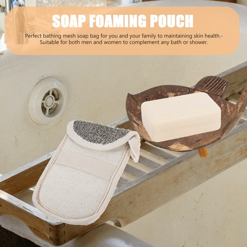 4 Stück Seifenbeutel Reise Riegel Beutel Peeling Duschschwamm mit Tasche - Bild 11 von 12