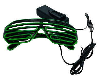 Sonnenbrille ''NEON'' Grün LED Brille Party Leuchten Rasterbrille Sound
