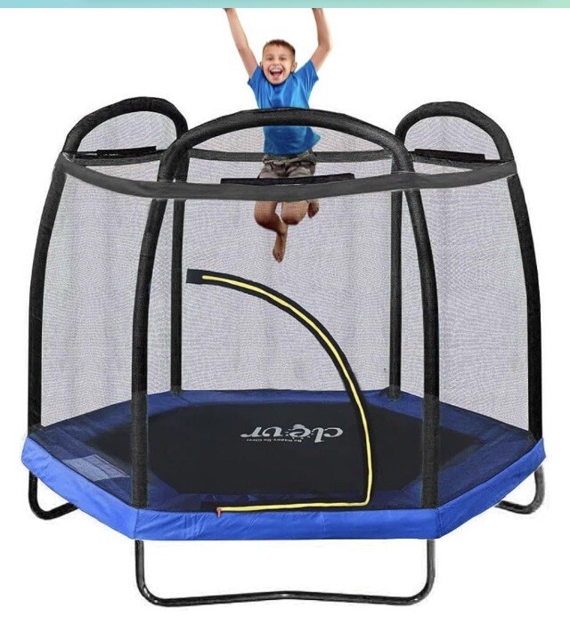 Clevr 7 Ft. Trampoline Bounce Jump Safety Enclosure Net W/ Spring
