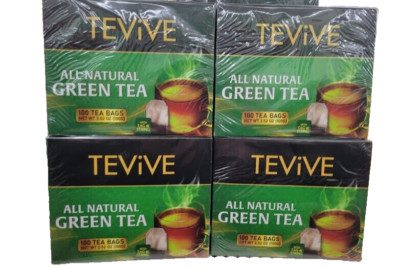 4-Boxes TEVIVE All Natural Green Tea (400 Count Tea Bags)
