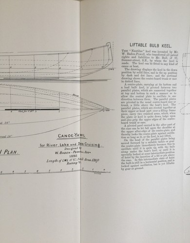Antique Boat Print Canoe Yawl The Nautilus C1895 Dixon Kemp Yacht & Boat Plan - Picture 4 of 9