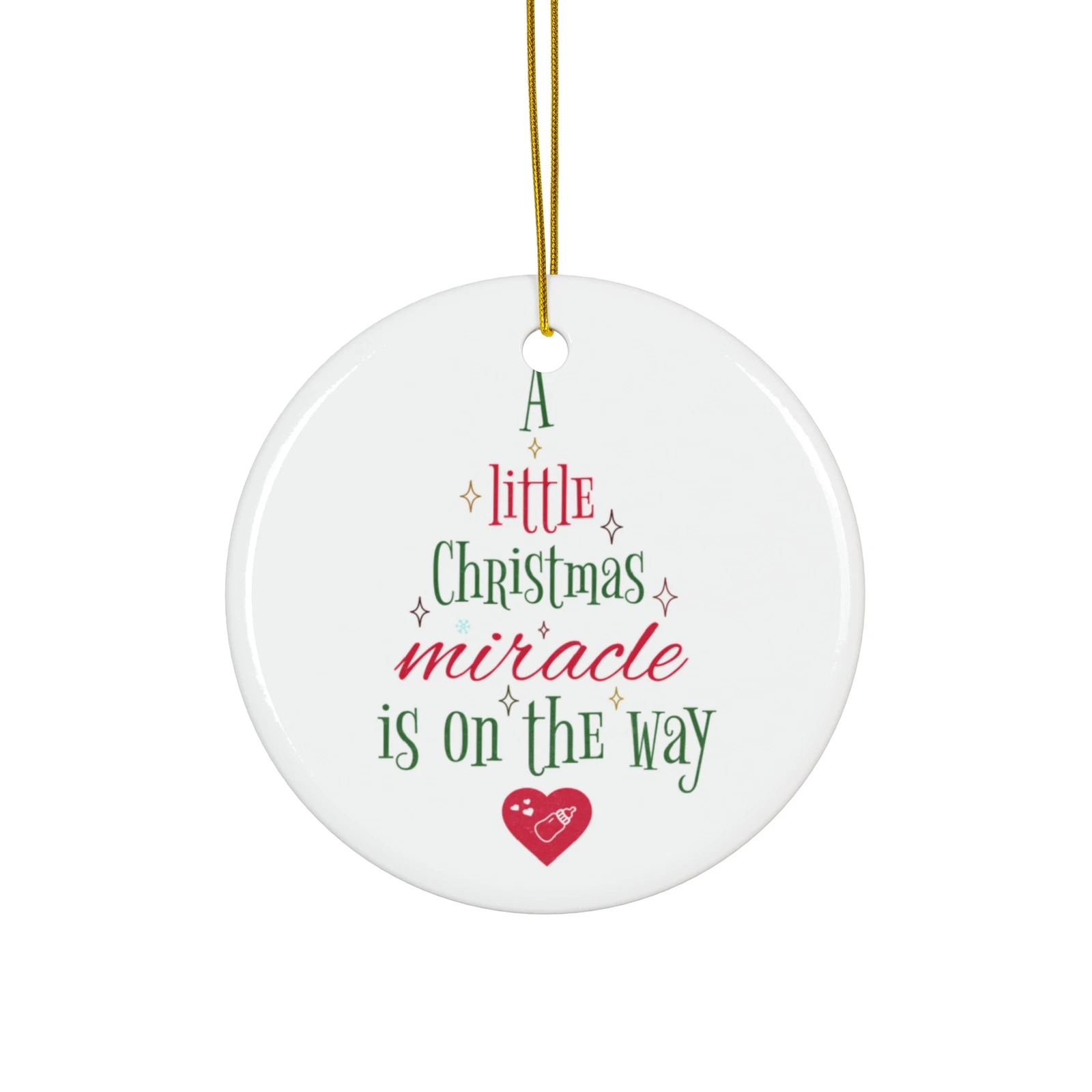 Christmas Ornament - Ceramic Ornament, 2 Shapes