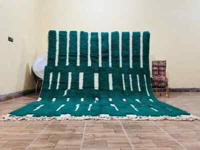 Custom Moroccan rug, Berber Morrocan rug custom size, Green Beni Ourain rug