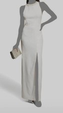  348 Dress The Population Women's White Nia Beaded-Strap Column Gown Dress Sz XS