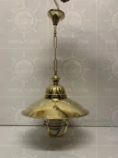 Cast Brass Ceiling Chandelier Iconic Hanging Light Fixture With Shade Elite