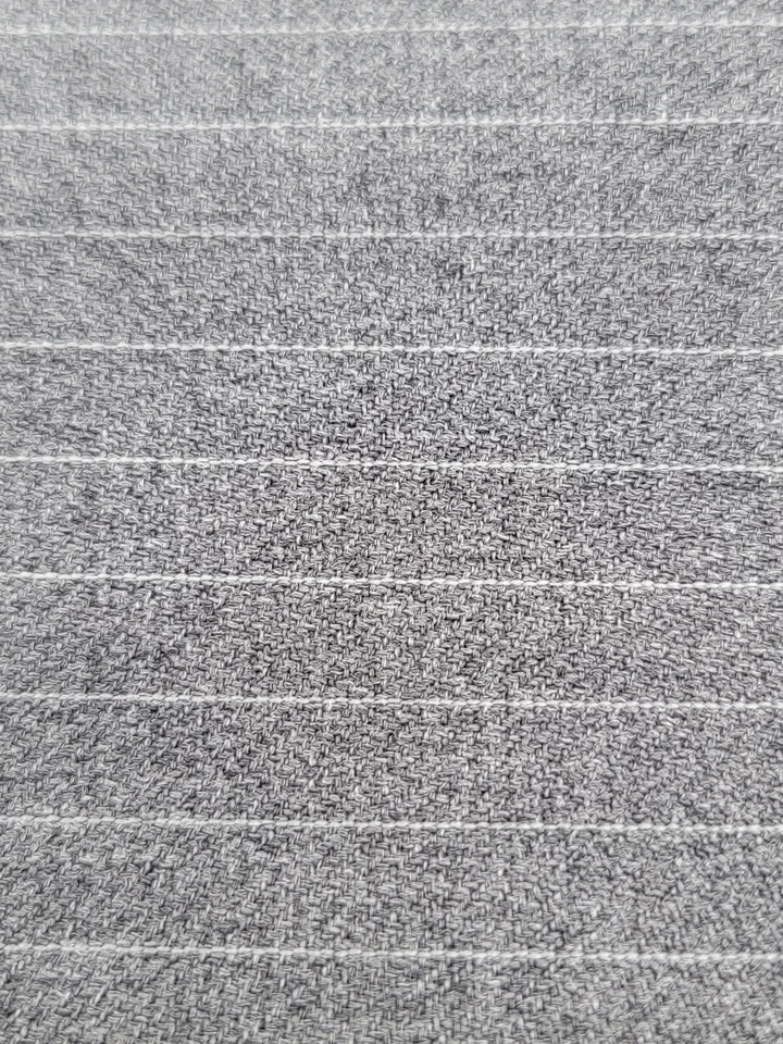 Gray W/ Thin White Stripes Striped Heavy Double Sided 106"x60" Yards Fabric - Image 2 of 4