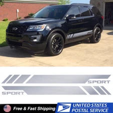 Silver Grey Side Skirt SuperCrew Truck Vinyl Decal Sticker Stripe For explorer