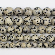 Natural Dalmation Jasper Gemstone Round Loose Beads 4mm 6mm 8mm 10mm 12mm 15.5"