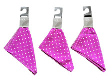 3Pk Mens Silk Handkerchief Pocket Square Berry Purple White Polkadot 13"