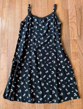 SO Girls' Black Floral Lace-Trim Sleeveless Slip Dress, Size L 10/12 . NWOT