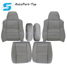For 2002-2005 Ford Excursion Limited Driver & Passenger Leather Seat Cover Gray