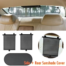 Car Rear Side Window Sun Shade Cover Kid Mesh Screen UV Shield Retractable Visor