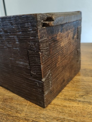 Coffret à Chandelles XVIII Ème Siècle Art Populaire Boîte Chêne Normandie. - Bild 5 von 19