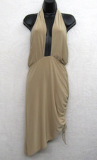 Saints Womens Halter Dress Size L Beige Sleeveless Deep V Neck