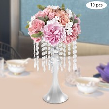 10PCS Flower Stands Crystal Flower Stand Height Flower Arrangement Stand 13.8"