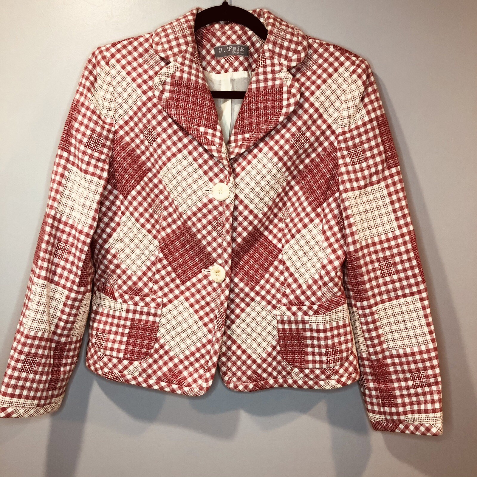 Vintage Cottagecore Gingham Plaid Patchwork Grand… - image 4