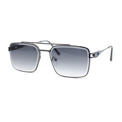Mens Luxury Beveled Lens Rectangular Mobster Mafia Metal Rim