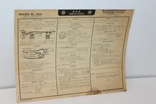 1950 FRAZER SIX CYLINDER TUNE UP CHART  W/WIRING DIAGRAMS 