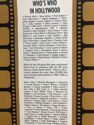 1992 WHO'S WHO IN HOLLYWOOD Vol 1 & 2, David Ragan, Complete Set - VERY GOOD - Picture 5 of 9