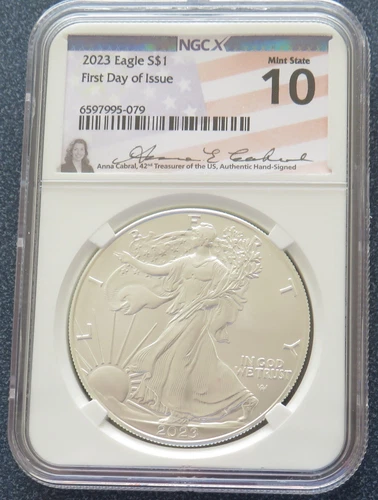 2023 $1 American Silver Eagle First Day of Issue NGC X MINT STATE 10 6597995-079