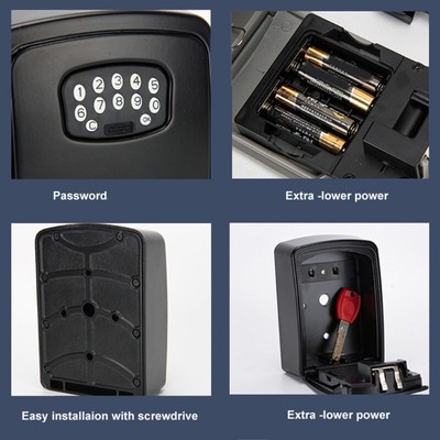 Key Lock Box Wall-mounted Combination Key Storage Lock Box For Indoor Outdoor