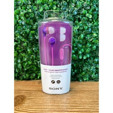 Sony MDR-EX15AP Stereo Headphones Earbuds Purple w/Noise Isolation  Microphone
