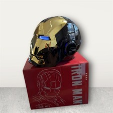 Casco elettrico Iron Man nero e oro Mk5 1:1 Jarvis controllo vocale
