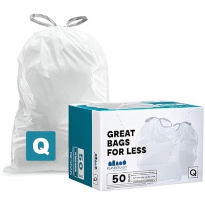 Custom fit trash bags, compatible with simplehuman code q (50 count), 