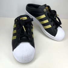 Adidas Superstar Mule Zapatos sin Cordones Negro Metálico Dorado Blanco Para Mujer 5.5 FZ2268