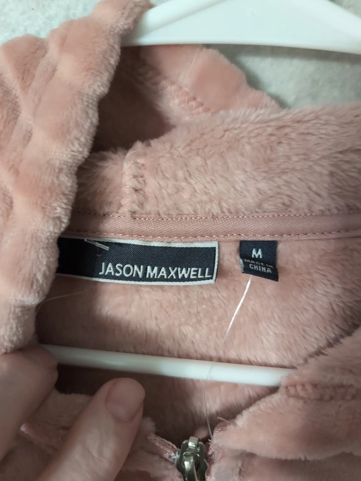 Jason Maxwell Mujer Talla M Rosa Felpa Acogedora Chaqueta con Capucha Cremallera Completa Sudadera con Capucha Foto 3 de 4
