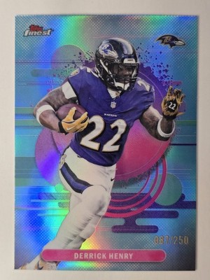 Derrick Henry 2025 Topps Finest  Sky Blue Color # /250 Uncommon Ravens