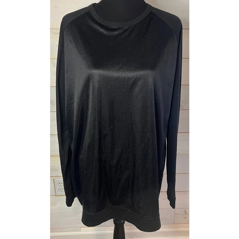 Camisa KC by Kill City Negra Top Manga Larga con Malla Frontal Talla XL Tejida Fecha Foto 2 de 4