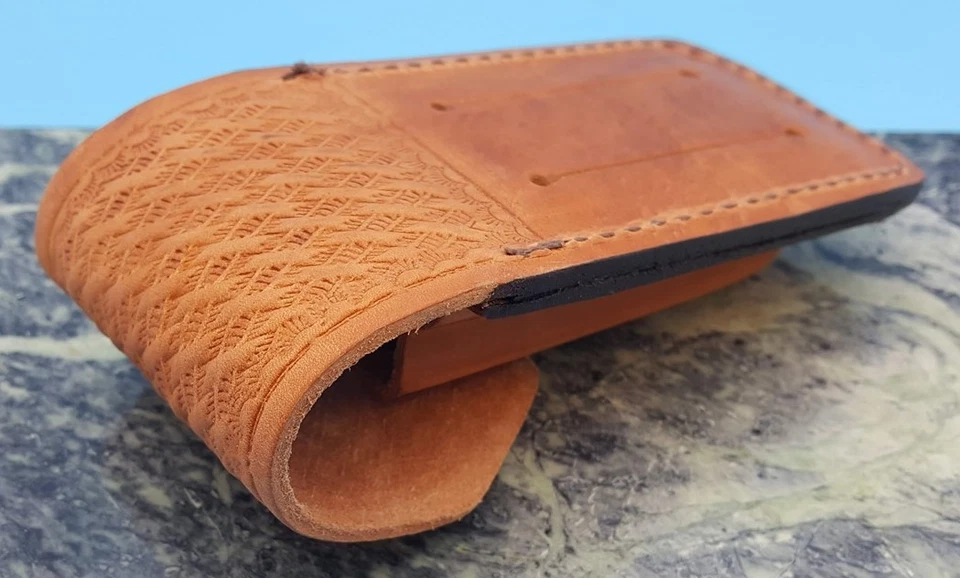 Sheath for Case XX Changer Knife Basket Weave Leather up to 5" - Image 3 of 4