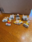 Lot Of 7 Circus Clowns Train Airplane Boat Accordian Polkadot 3" Porcelain 80s — photo 5