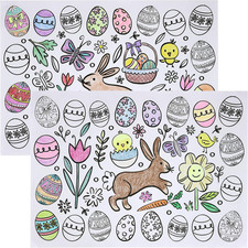 Color-Your-Own 2-Sided Reversible Disposable Paper Place Mats, 14 X 10-Inches, E