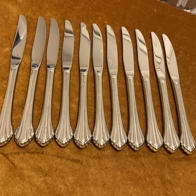 Oneida Community CLARETTE Dinner Knives Hollow (Set of 11) Stainless 8 7/8''