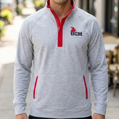 Colosseum UCM Mules Womens Gray Red Quarter Snap Pullover Jacket XL Raglan